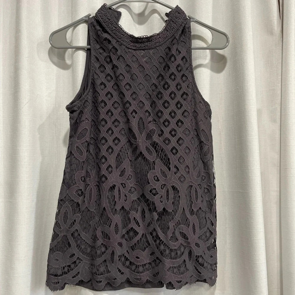 Rewind Grey Tank Crochet Mesh Front Size Small - Picture 2 of 5